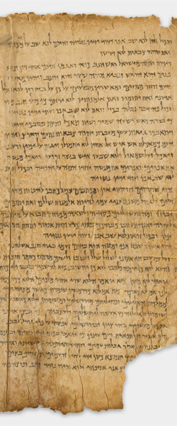 The Great Isaiah Scroll (1QIsa a) showing Isaiah 9:13 from Mid- to Late 2nd Century BC found in Qumran, Cave 1, currently housed at Shrine of the Book, Israel Museum, Jerusalem